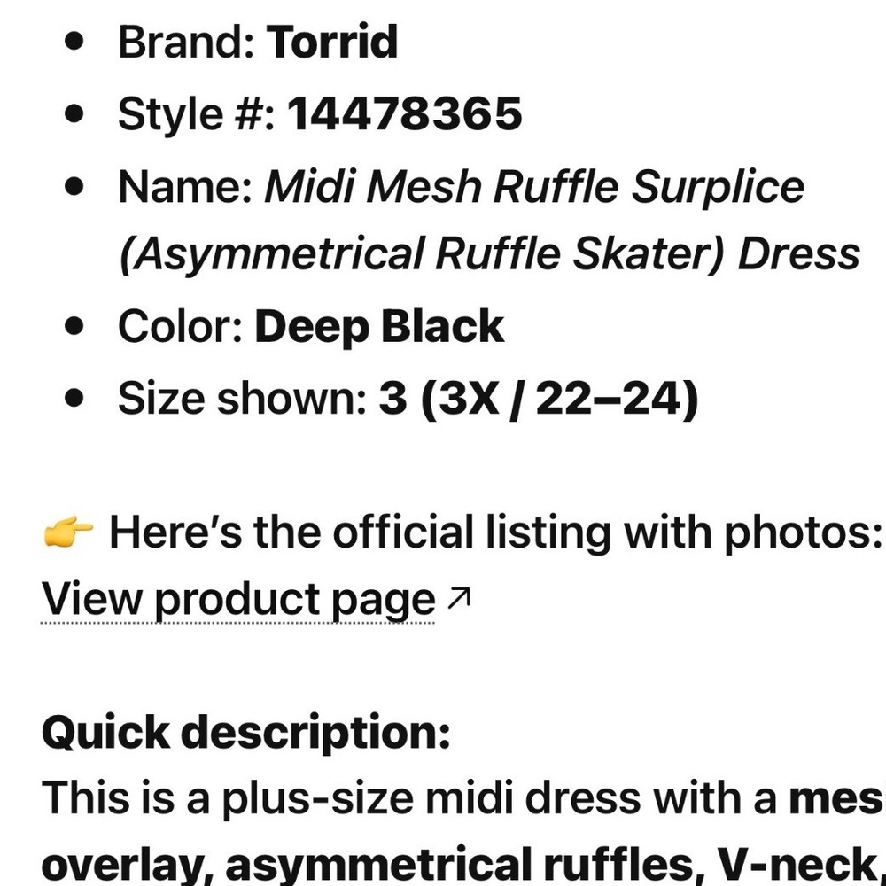 Torid Midi Mesh Ruffle Surplice Asymmetrical Dress x3 3X 22-24 cocktail party - Picture 3 of 8